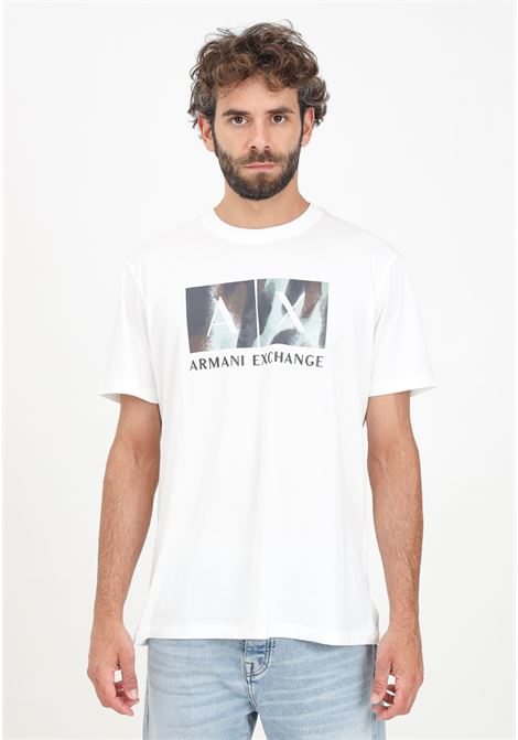 T-shirt a manica corta bianca da uomo con stampa ARMANI EXCHANGE | 6DZTHFZJH4Z1116